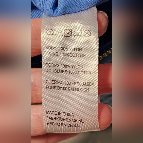 Anthropologie Woven Neoprene Shoulder Bag BLUE  7"H, 11"W, 4.5"D - Picture 7 of 15